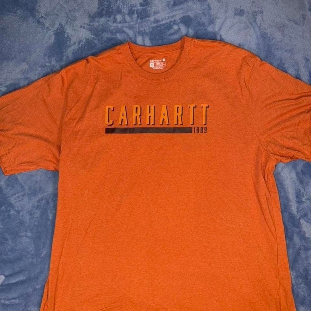 Carhartt Shirt Mens Orange Crew Work Wear‎ Heavyweight Loose Fit Size 3xl